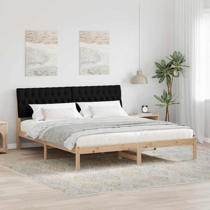 Sengestel med Polstret Hovedgavl Brun 180 x 200 cm
