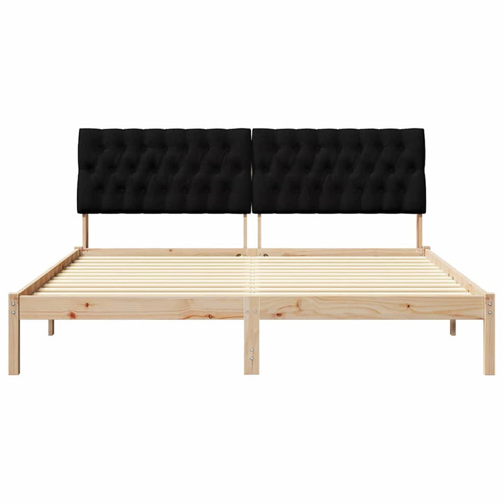 Sengestel med Polstret Hovedgavl Brun 180 x 200 cm