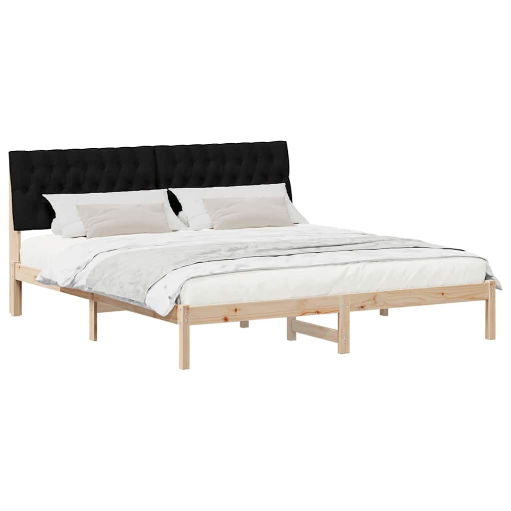 Sengestel med Polstret Hovedgavl Brun 180 x 200 cm
