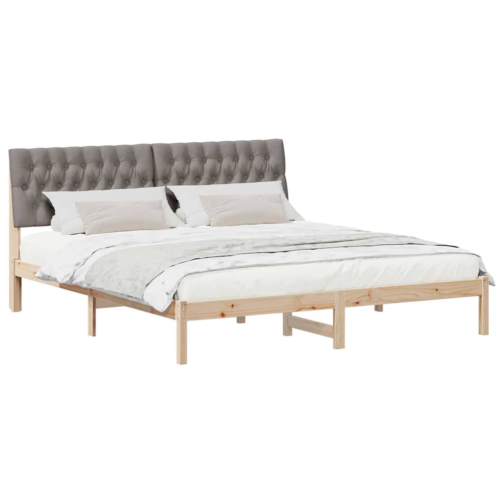 Sengestel med Polstret Hovedgavl Brun 180 x 200 cm