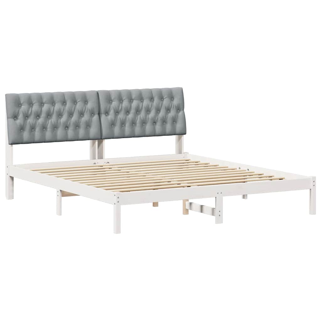 Sengestel med Polstret Hovedgavl Hvid 180 x 200 cm
