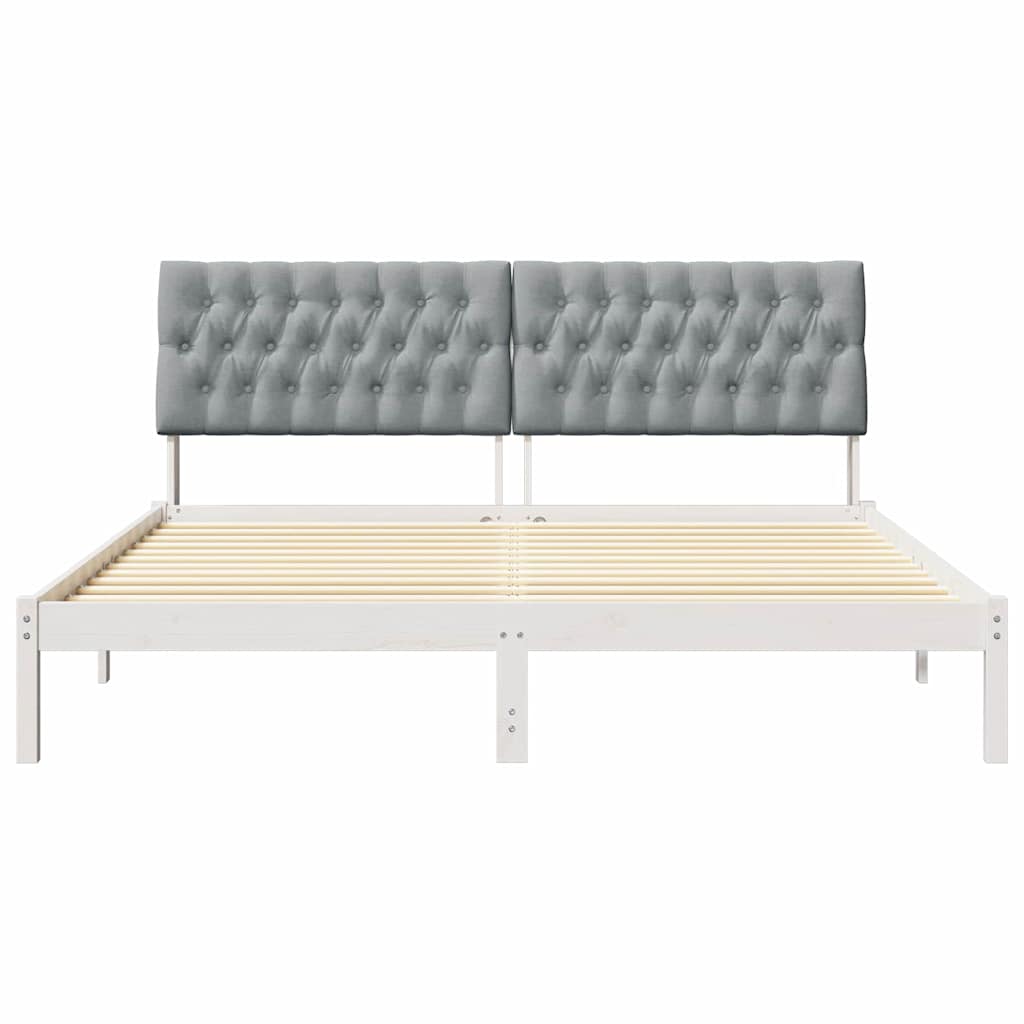 Sengestel med Polstret Hovedgavl Hvid 180 x 200 cm