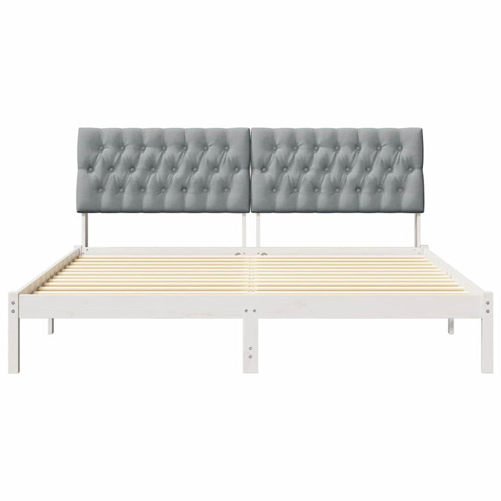 Sengestel med Polstret Hovedgavl Hvid 180 x 200 cm