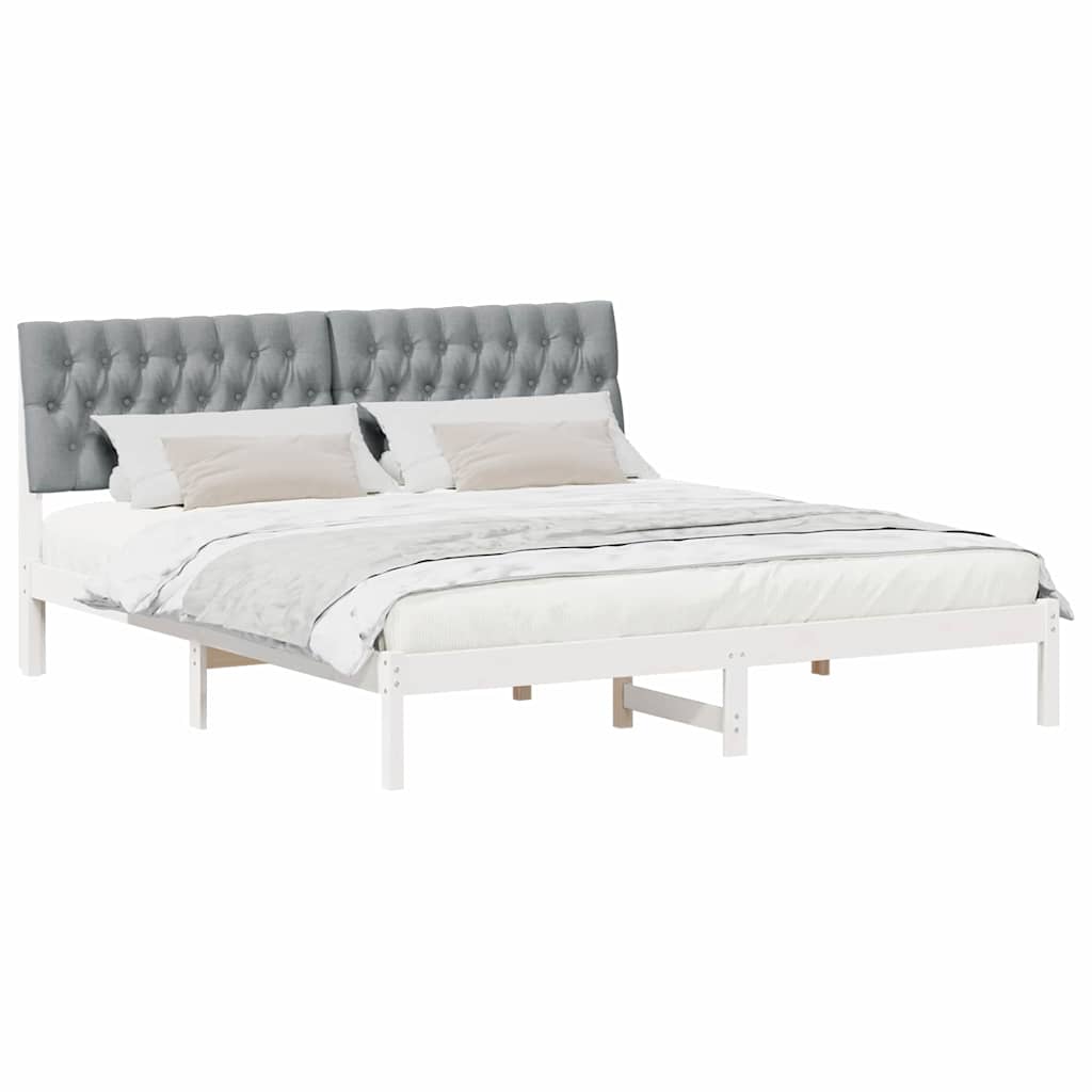 Sengestel med Polstret Hovedgavl Hvid 180 x 200 cm
