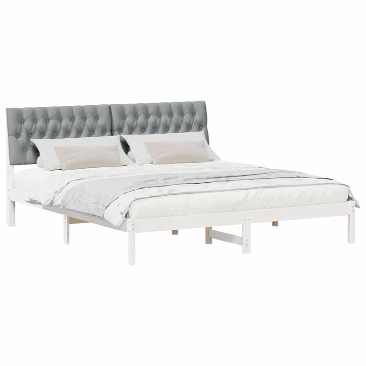 Sengestel med Polstret Hovedgavl Hvid 180 x 200 cm
