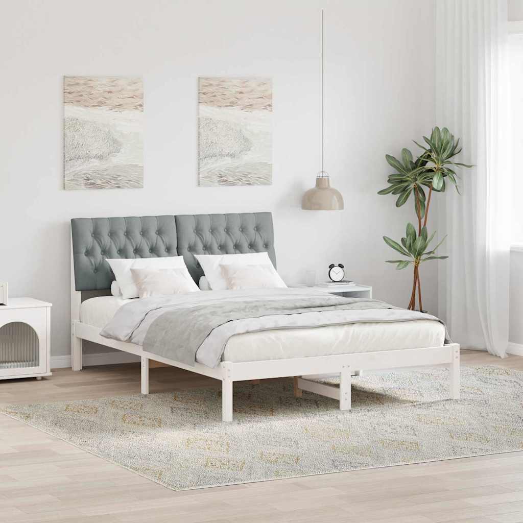 Sengestel med Polstret Hovedgavl Hvid 160 x 200 cm