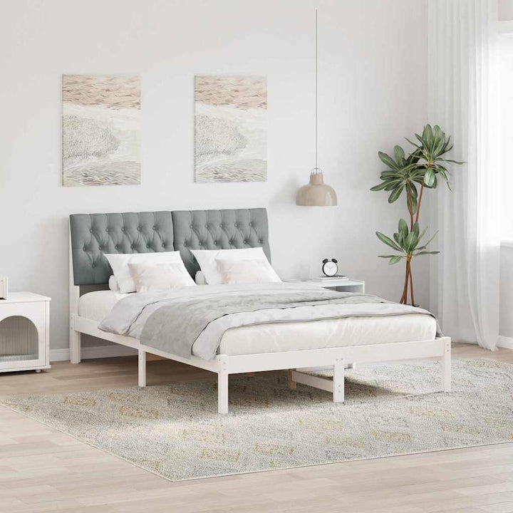 Sengestel med Polstret Hovedgavl Hvid 160 x 200 cm