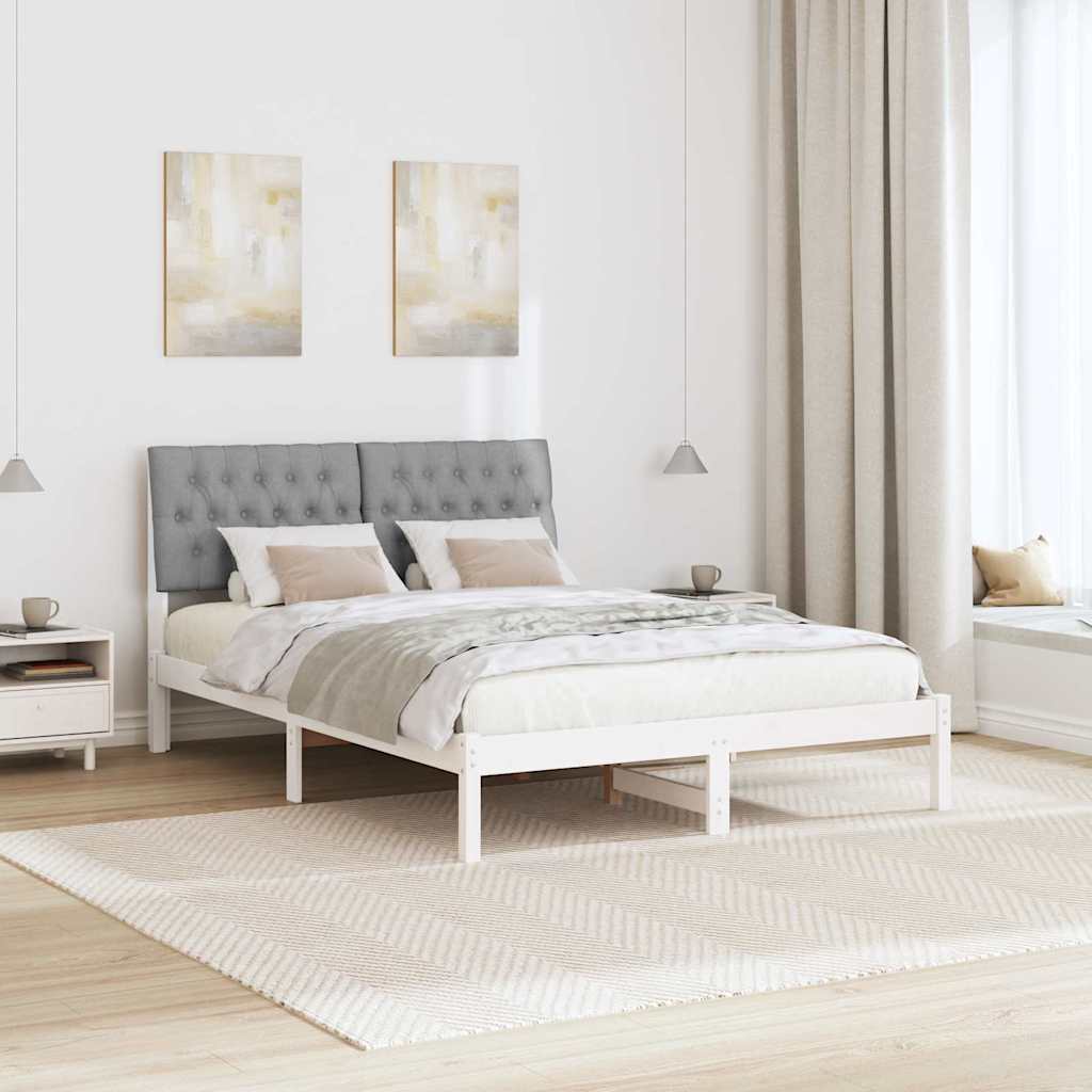 Sengestel med Polstret Hovedgavl Hvid 160 x 200 cm