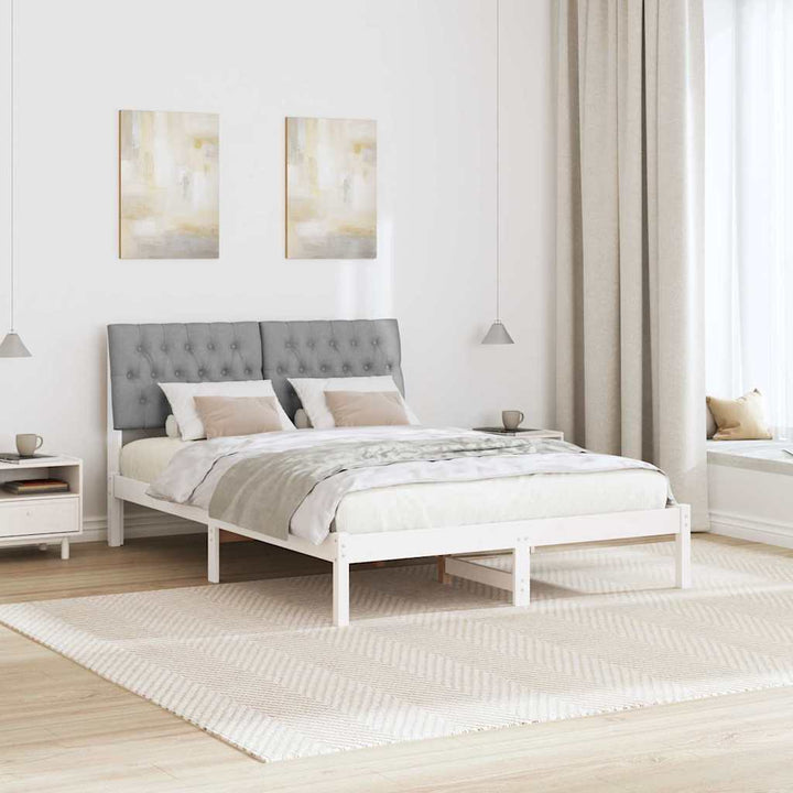 Sengestel med Polstret Hovedgavl Hvid 160 x 200 cm