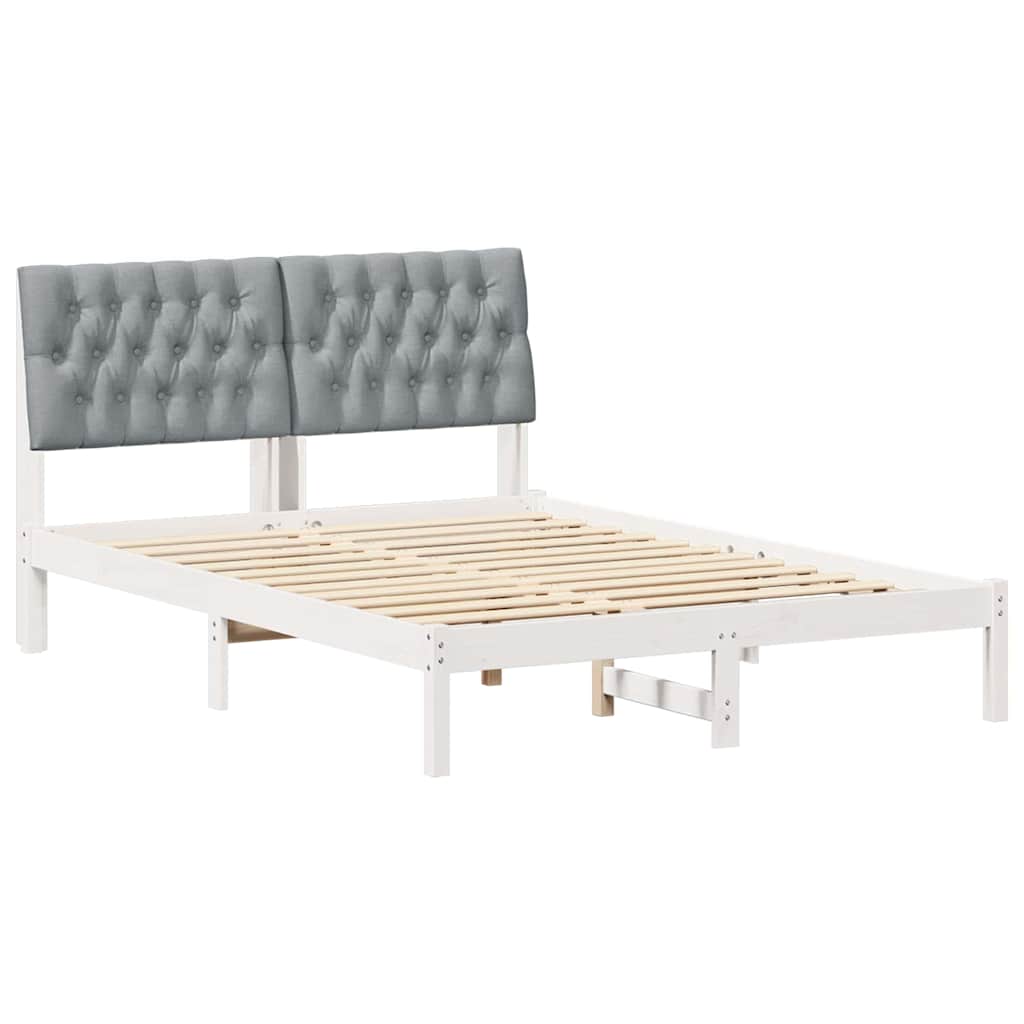 Sengestel med Polstret Hovedgavl Hvid 160 x 200 cm