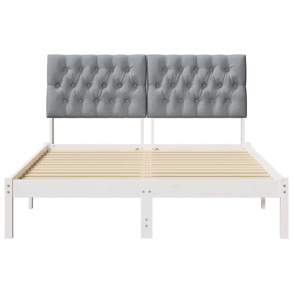 Sengestel med Polstret Hovedgavl Hvid 160 x 200 cm