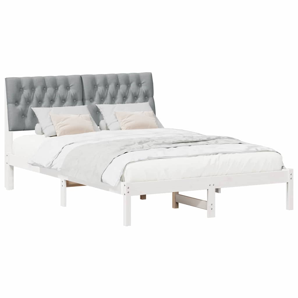 Sengestel med Polstret Hovedgavl Hvid 160 x 200 cm