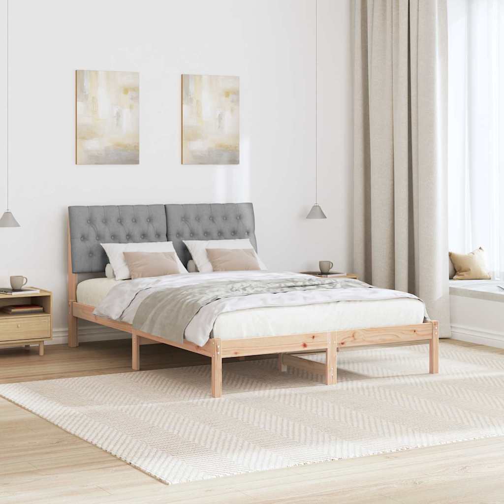 Sengestel med Polstret Hovedgavl Brun 150 x 200 cm