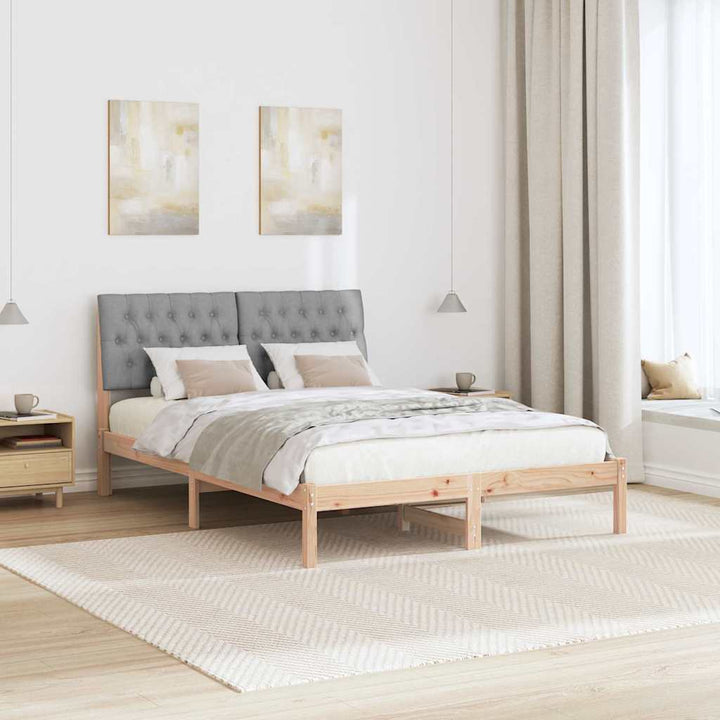 Sengestel med Polstret Hovedgavl Brun 150 x 200 cm