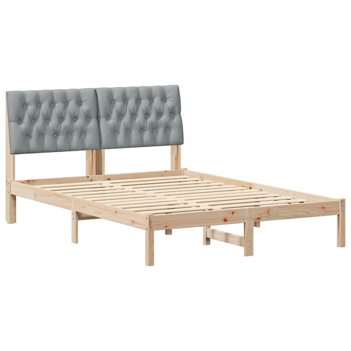 Sengestel med Polstret Hovedgavl Brun 150 x 200 cm