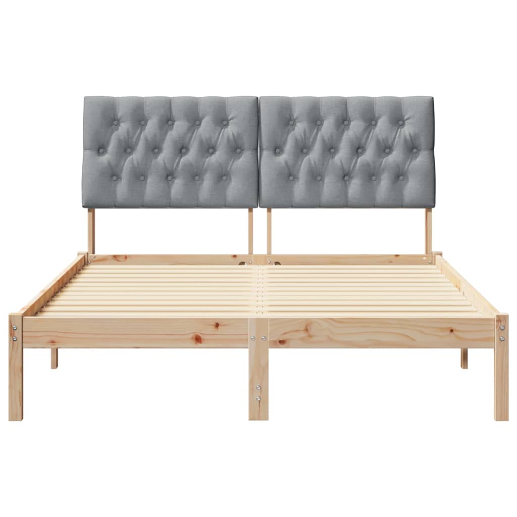 Sengestel med Polstret Hovedgavl Brun 150 x 200 cm