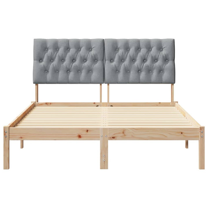 Sengestel med Polstret Hovedgavl Brun 150 x 200 cm