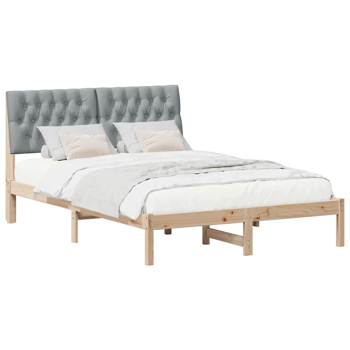 Sengestel med Polstret Hovedgavl Brun 150 x 200 cm