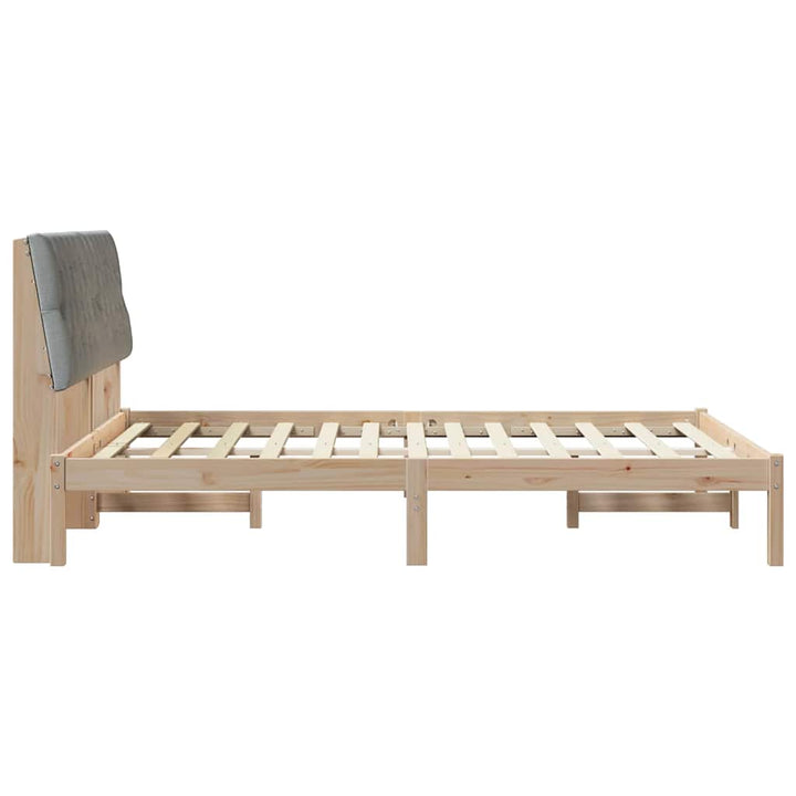 Sengestel med Polstret Hovedgavl Brun 150 x 200 cm