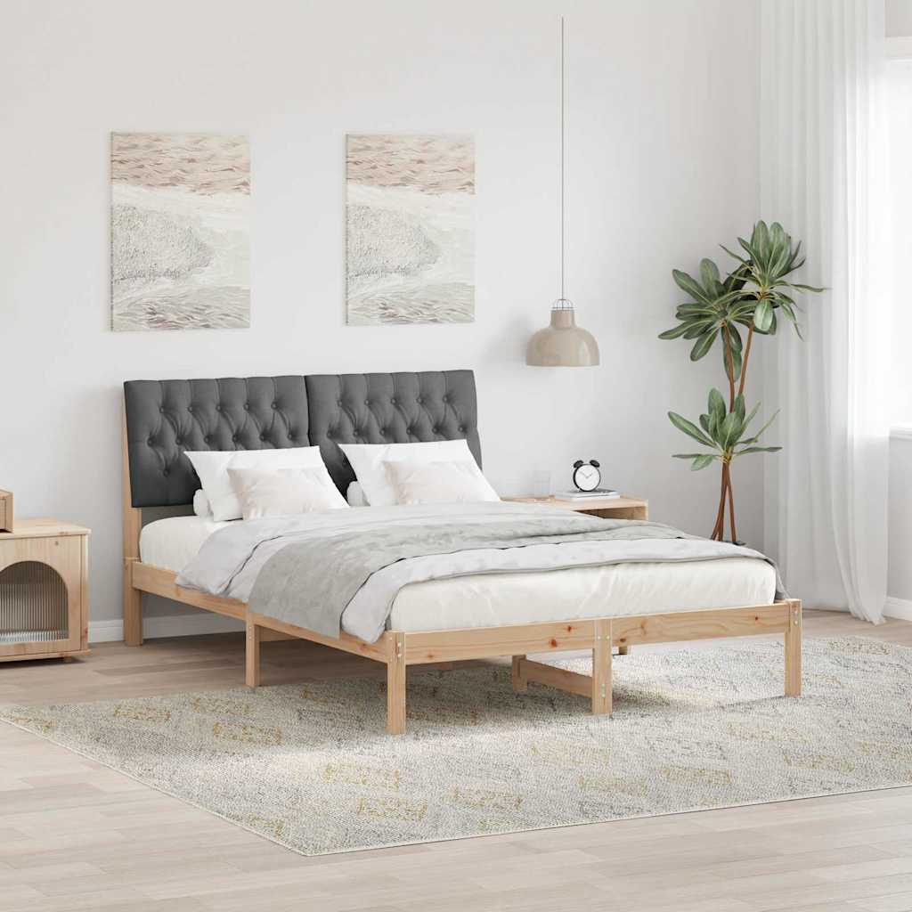 Sengestel med Polstret Hovedgavl Brun 150 x 200 cm