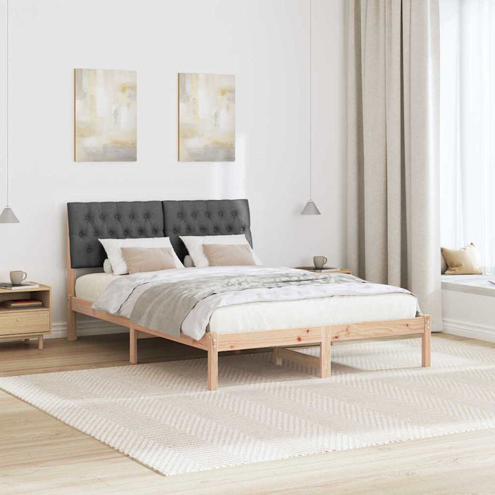 Sengestel med Polstret Hovedgavl Brun 150 x 200 cm