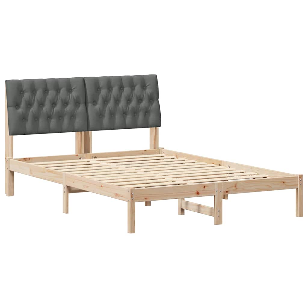 Sengestel med Polstret Hovedgavl Brun 150 x 200 cm