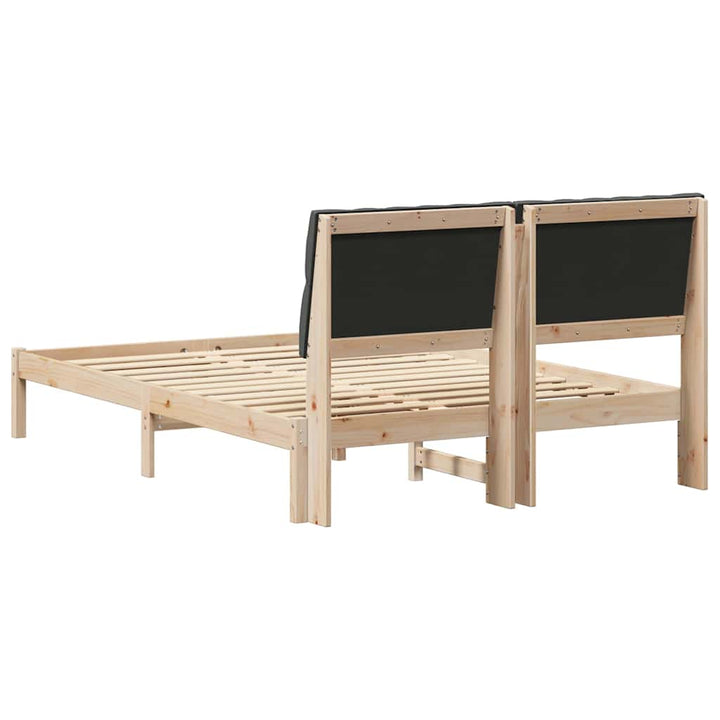 Sengestel med Polstret Hovedgavl Brun 150 x 200 cm