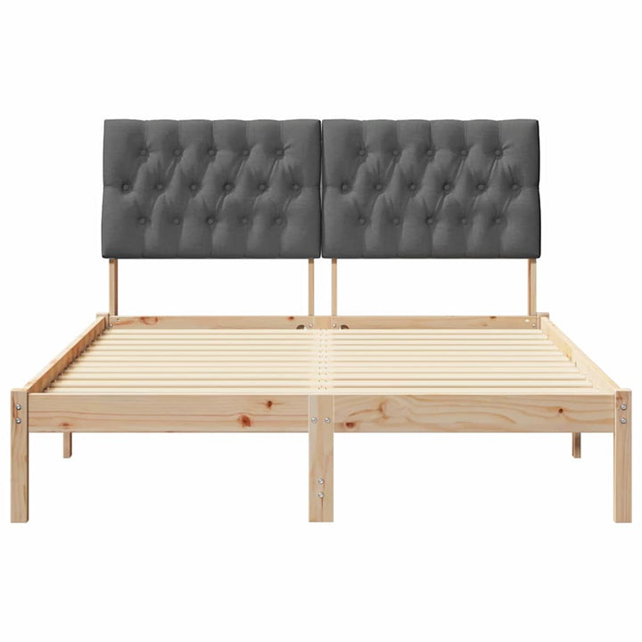 Sengestel med Polstret Hovedgavl Brun 150 x 200 cm