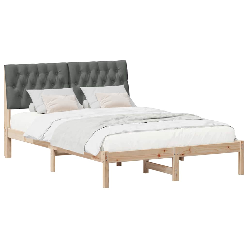Sengestel med Polstret Hovedgavl Brun 150 x 200 cm