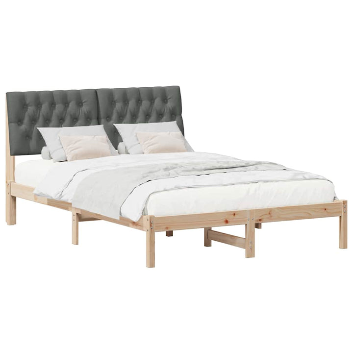 Sengestel med Polstret Hovedgavl Brun 150 x 200 cm