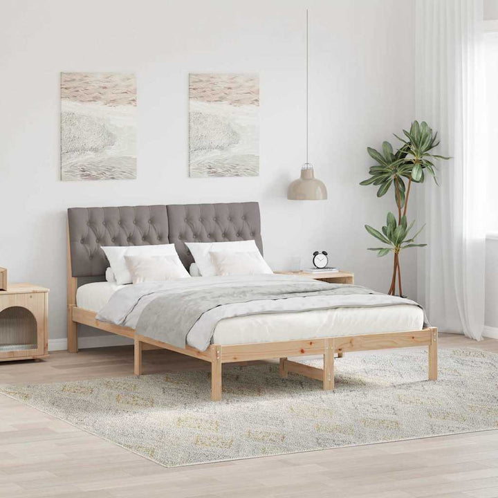 Sengestel med Polstret Hovedgavl Brun 150 x 200 cm