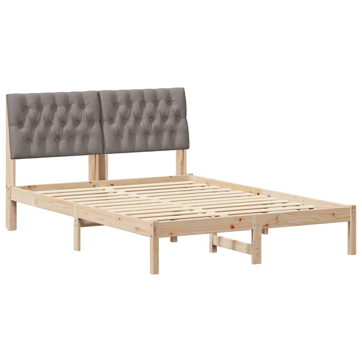 Sengestel med Polstret Hovedgavl Brun 150 x 200 cm