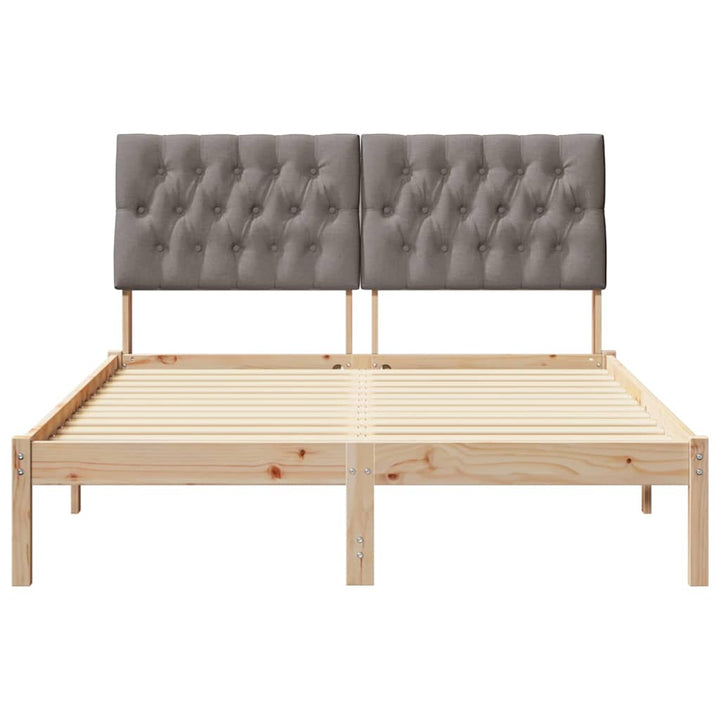 Sengestel med Polstret Hovedgavl Brun 150 x 200 cm