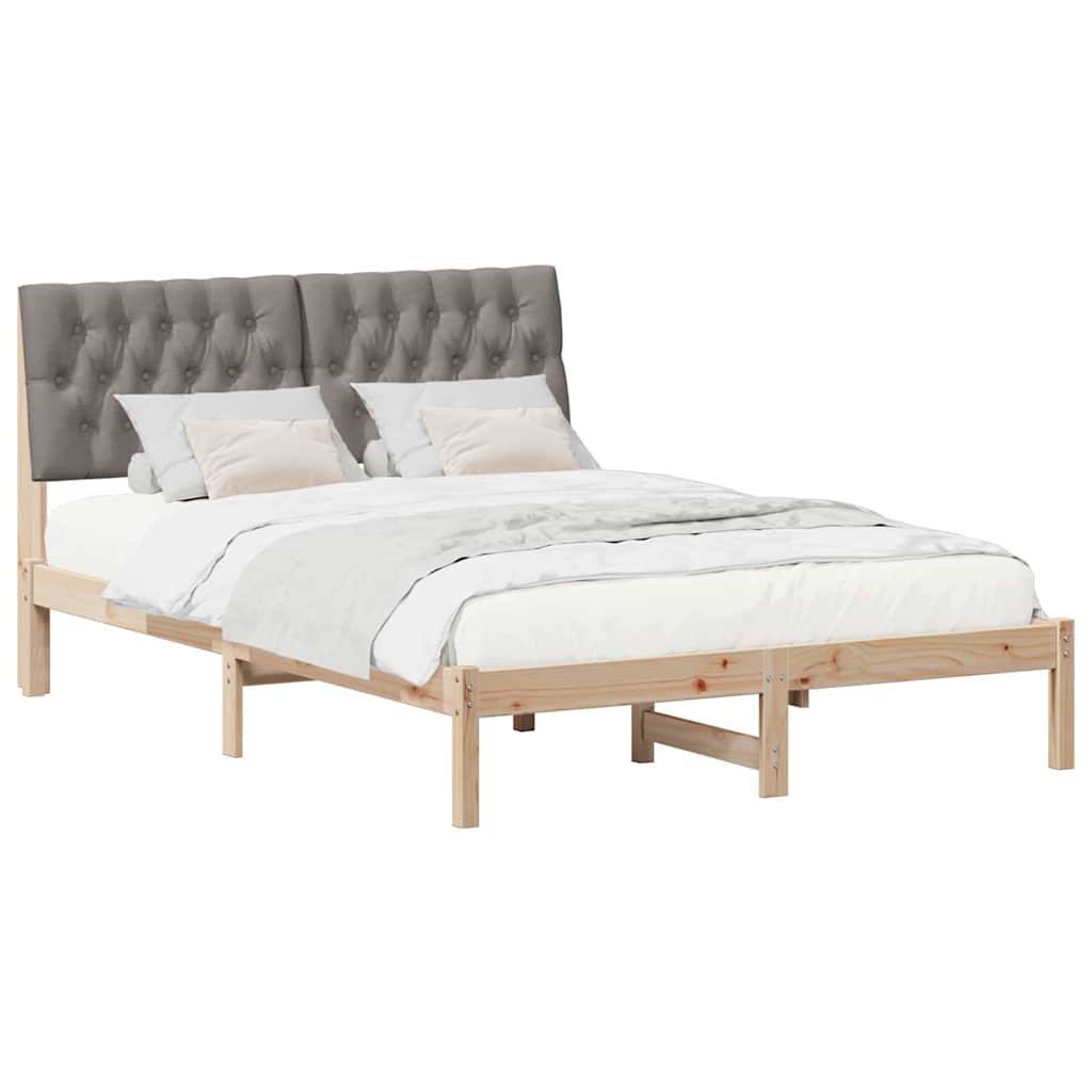 Sengestel med Polstret Hovedgavl Brun 150 x 200 cm