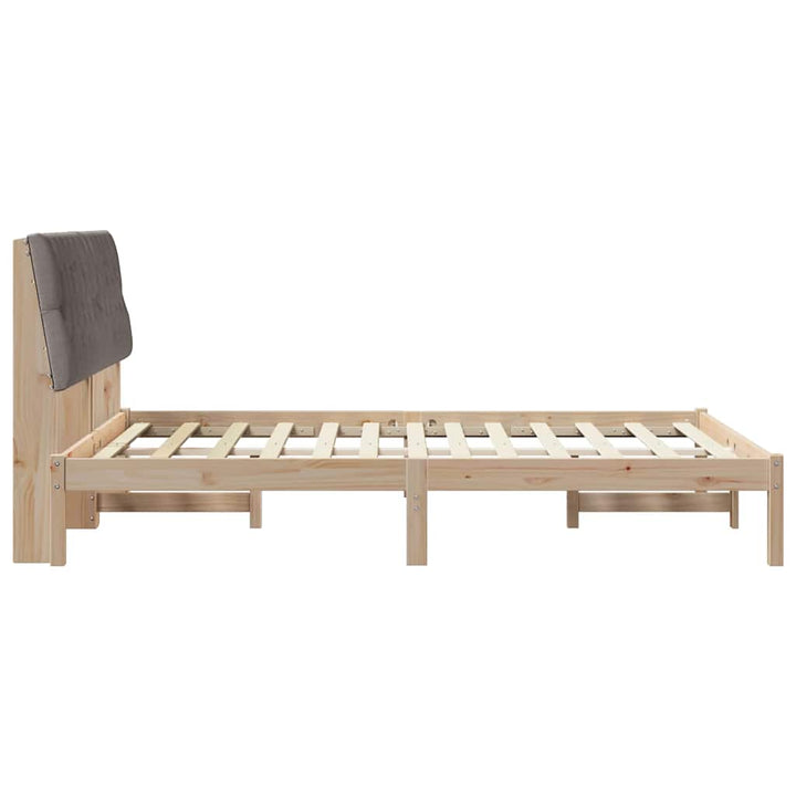Sengestel med Polstret Hovedgavl Brun 150 x 200 cm
