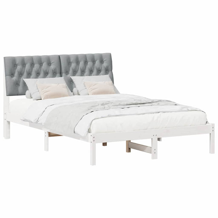 Sengestel med Polstret Hovedgavl Hvid 150 x 200 cm