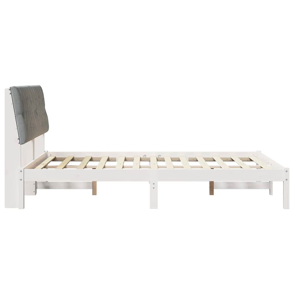 Sengestel med Polstret Hovedgavl Hvid 150 x 200 cm