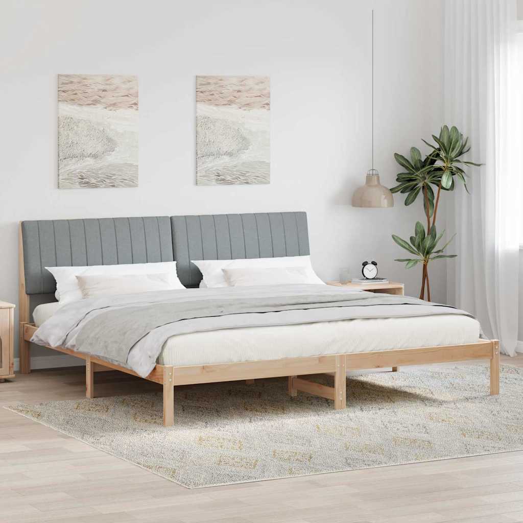 Sengestel med hovedgærde Brun 200 x 200 cm Massiv fyrretræ