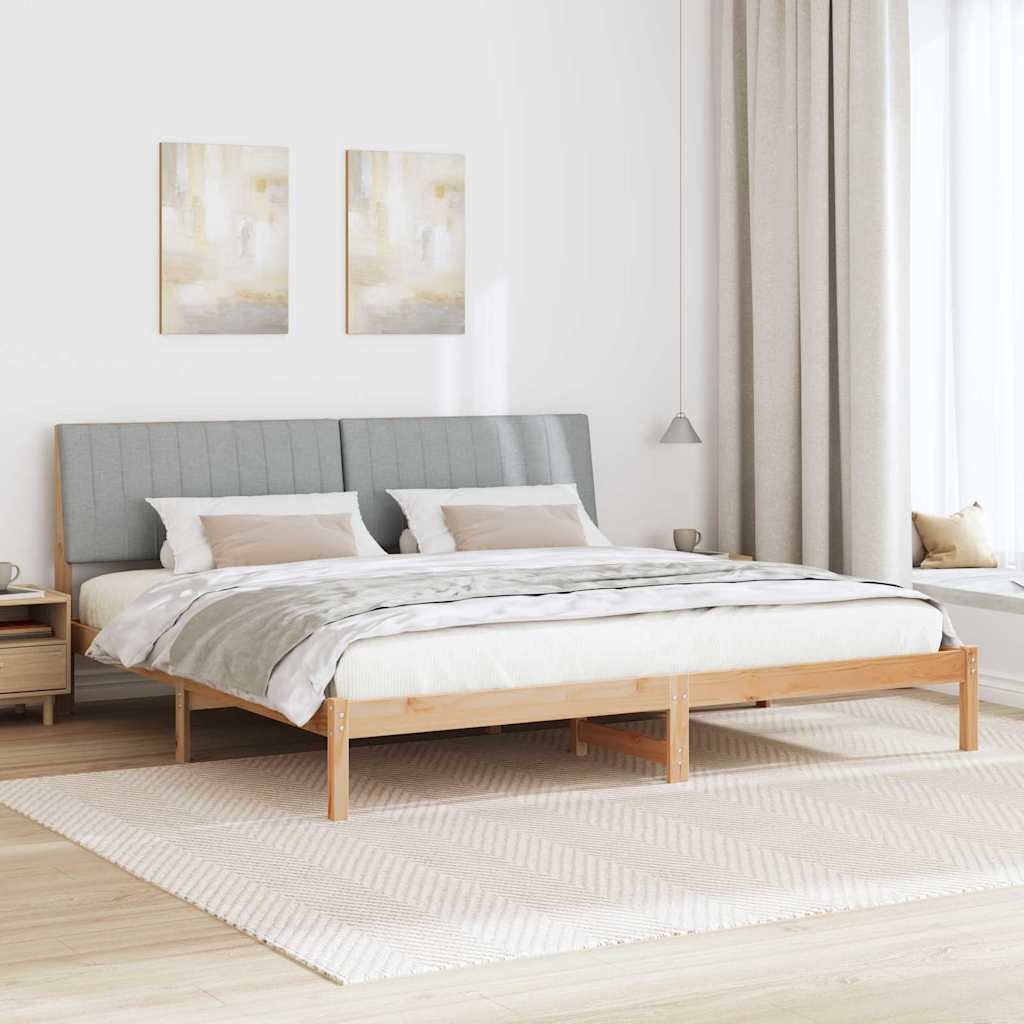 Sengestel med hovedgærde Brun 200 x 200 cm Massiv fyrretræ