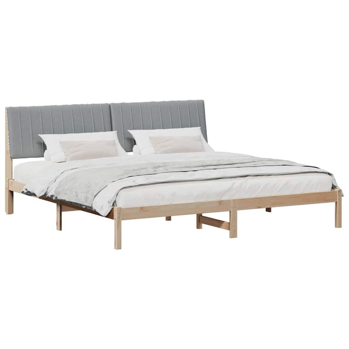 Sengestel med hovedgærde Brun 200 x 200 cm Massiv fyrretræ