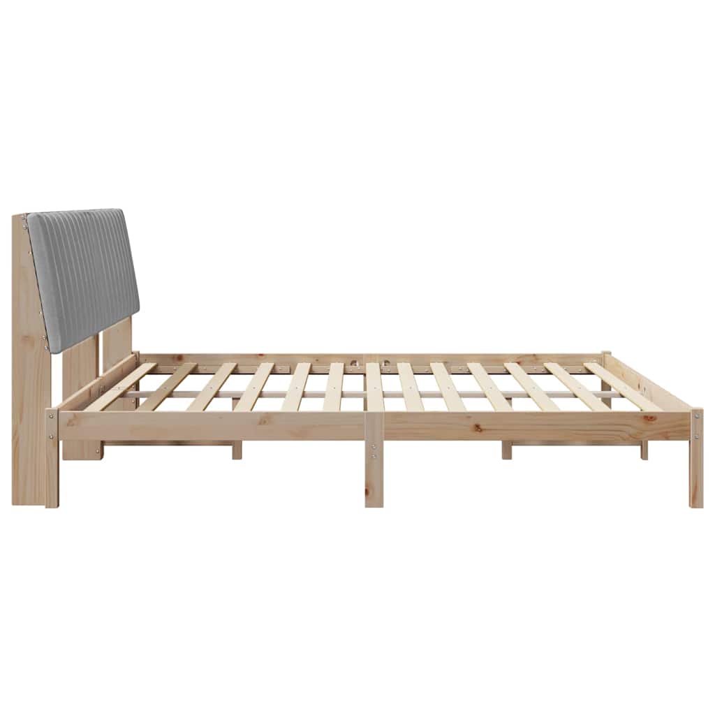 Sengestel med hovedgærde Brun 200 x 200 cm Massiv fyrretræ