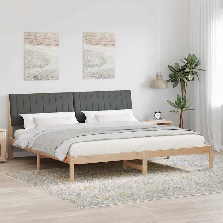 Sengestel med hovedgærde Brun 200 x 200 cm Massiv fyrretræ