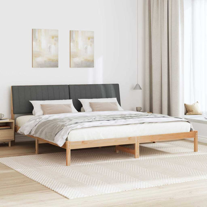 Sengestel med hovedgærde Brun 200 x 200 cm Massiv fyrretræ