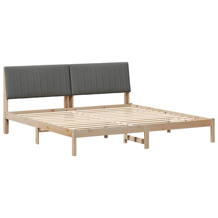 Sengestel med hovedgærde Brun 200 x 200 cm Massiv fyrretræ