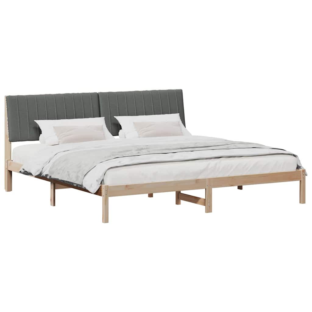 Sengestel med hovedgærde Brun 200 x 200 cm Massiv fyrretræ