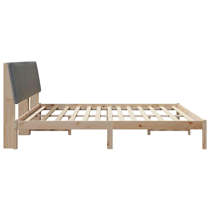 Sengestel med hovedgærde Brun 200 x 200 cm Massiv fyrretræ