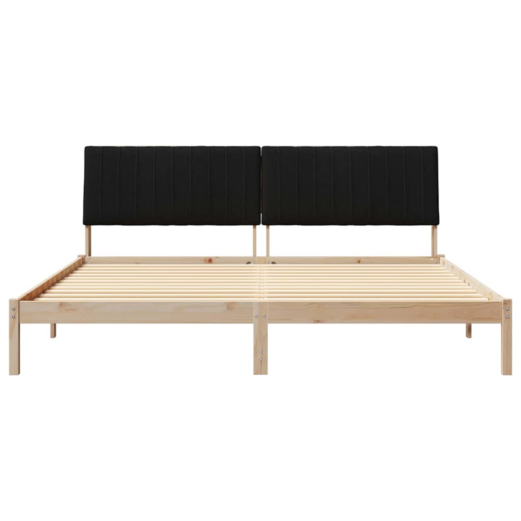 Sengestel med hovedgærde Brun 200 x 200 cm Massiv fyrretræ