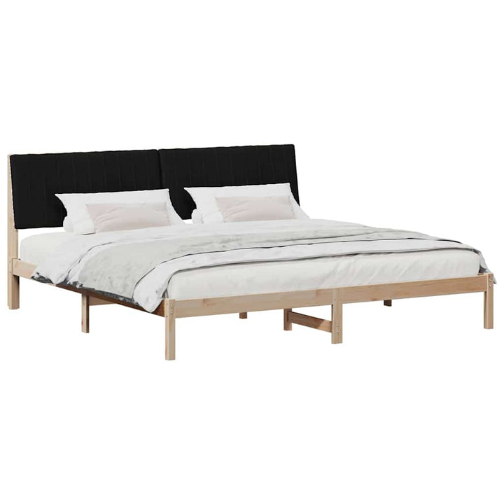Sengestel med hovedgærde Brun 200 x 200 cm Massiv fyrretræ