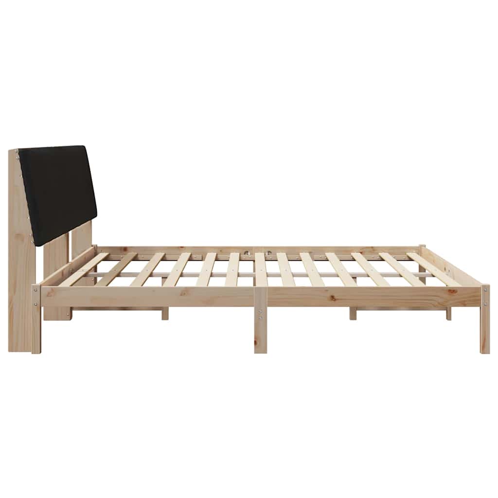 Sengestel med hovedgærde Brun 200 x 200 cm Massiv fyrretræ