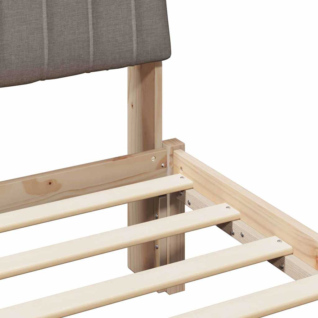 Sengestel med hovedgærde Brun 200 x 200 cm Massiv fyrretræ